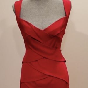 Nicole Miller Red Silk Bandage Dress